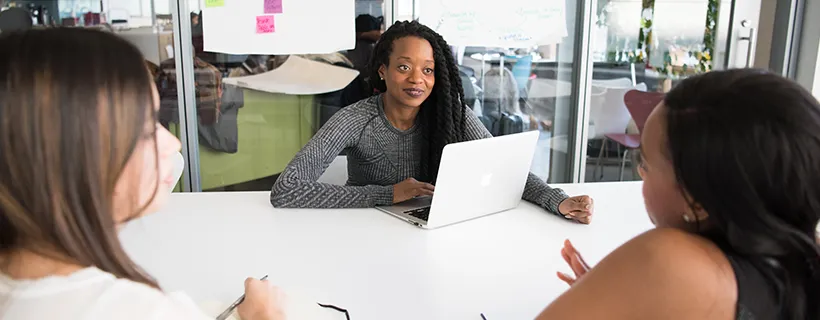 A team meeting in the office