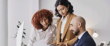 Woman registering job with Hays